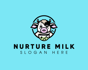 Cute Cow Boba logo design