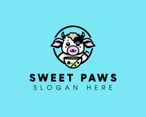 Cute Cow Boba logo design