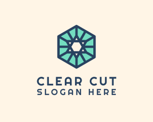 Simple Hexagon Star logo design