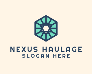 Simple Hexagon Star logo design