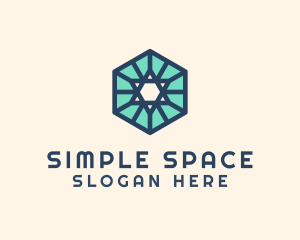 Simple Hexagon Star logo design