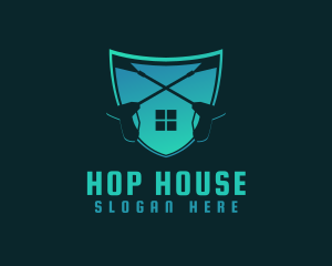 House Shield Pressure Washer logo design