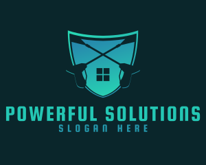 House Shield Pressure Washer logo design