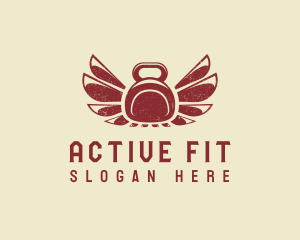 Wing Fitness Kettlebell logo design