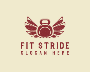 Wing Fitness Kettlebell logo design