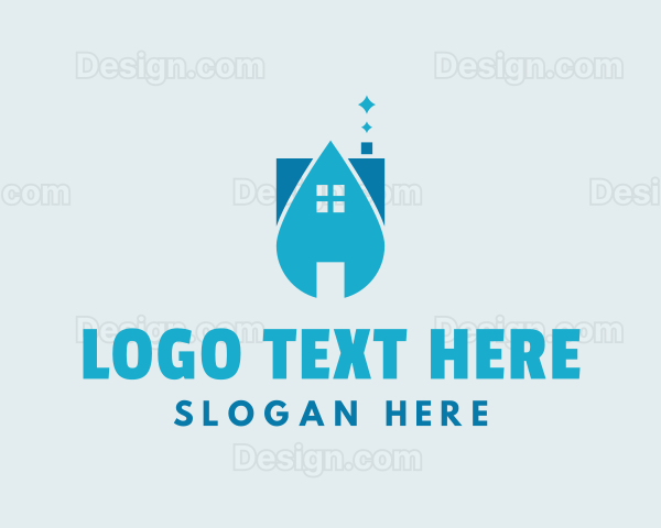 House Cleaning Droplet Logo