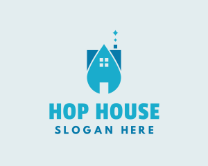 House Cleaning Droplet logo design