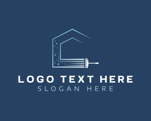 House - House Sanitation Squeegee logo design