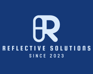 Blue Medical Prescription Drugs Letter R logo design