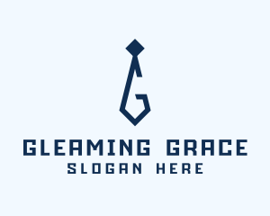 Blue Necktie Letter G logo design