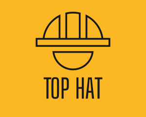 Minimalist Hard Hat Laborer logo design