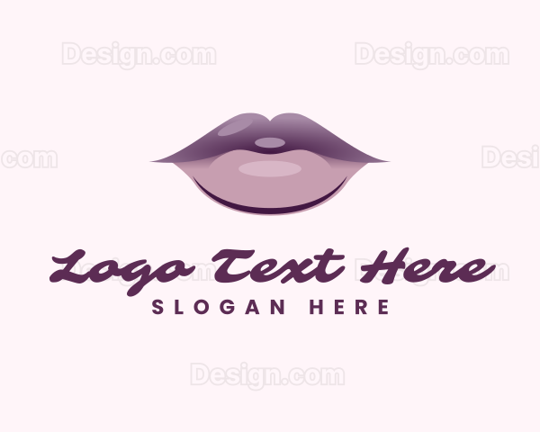 Aesthetic Purple Lips Logo