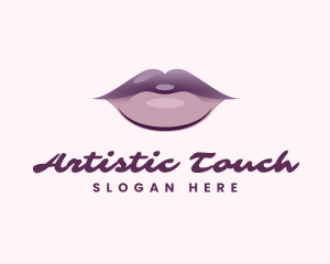 Aesthetic Purple Lips logo design