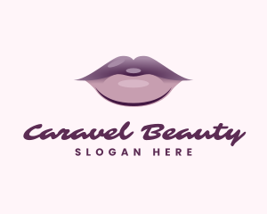 Aesthetic Purple Lips logo design