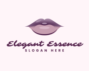 Aesthetic Purple Lips logo design