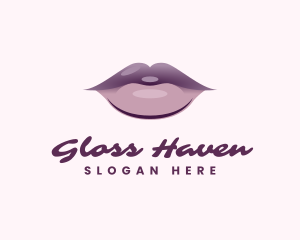 Aesthetic Purple Lips logo design