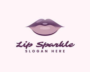 Aesthetic Purple Lips logo design