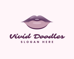 Aesthetic Purple Lips logo design