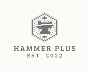 Hipster Hammer Anvil logo