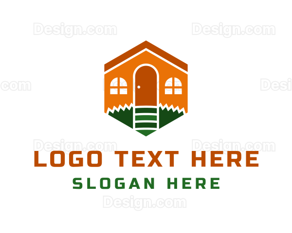 Residential Hexagon House Logo