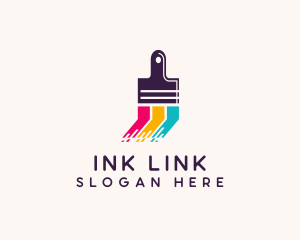 Ink Paint Brush logo design