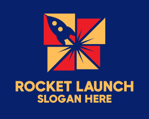 Rocket Blast Launch  logo design