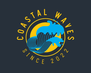 Ocean Wave Surfing logo design