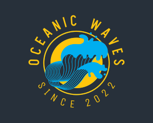 Ocean Wave Surfing logo design