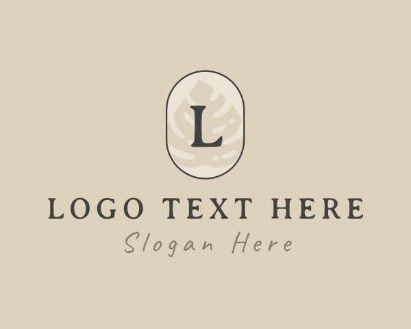 Organic Leaf Oval logo