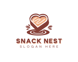 Dessert Chocolate Heart logo design