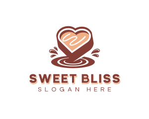 Dessert Chocolate Heart logo design