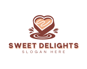 Dessert Chocolate Heart logo design