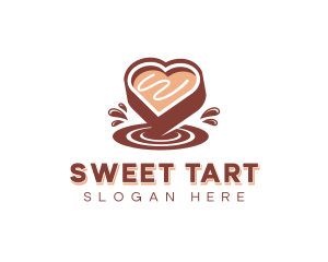 Dessert Chocolate Heart logo design