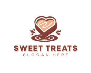 Dessert Chocolate Heart logo design