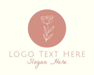 Peony Flower Plant Logo