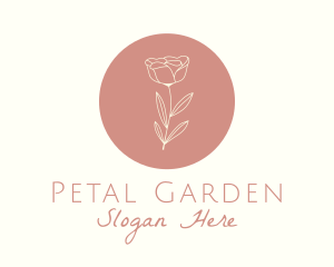 Peony Flower Plant logo design