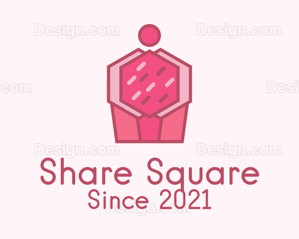 Delicious Pink Cupcake Logo