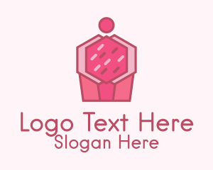 Delicious Pink Cupcake  Logo