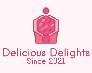 Delicious Pink Cupcake  logo design