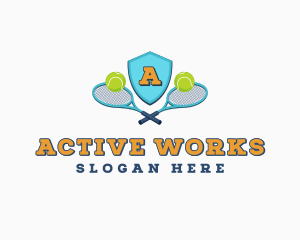 Sports Tennis Ball Racket logo design