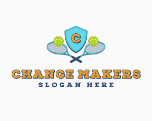 Sports Tennis Ball Racket logo design