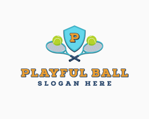 Sports Tennis Ball Racket logo design