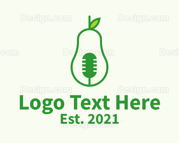 Green Mic Avocado Logo