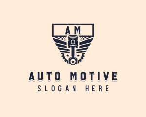 Piston Wings Automotive logo design