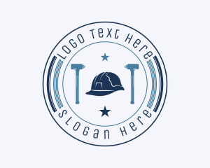 Modern - Hipster Construction Tools Badge logo design