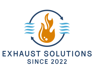 Heating Flame Exhaust logo design