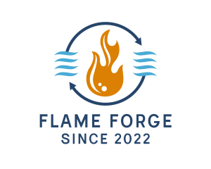 Heating Flame Exhaust logo design