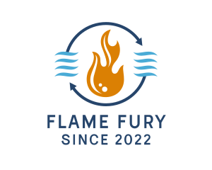 Heating Flame Exhaust logo design