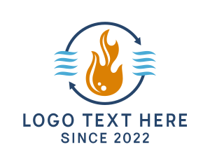 Exhaust - Heating Flame Exhaust logo design