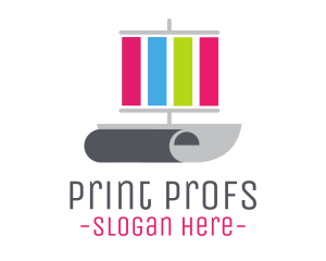 Print Sail Paper Ship logo design